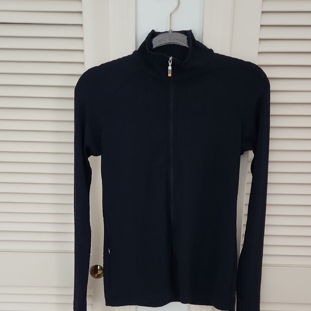 Lucy Black Zip Up Sweater with Smooth Knit